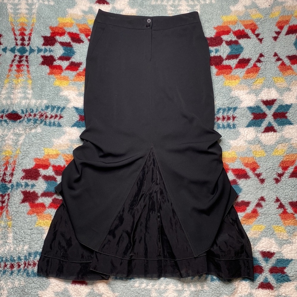 Marithe Francois Girbaud art to wear black maxi skirt
